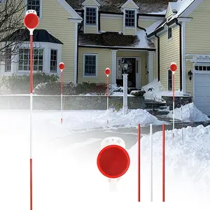 Driveway Markers, 48 Inch Double Reflective Driveway Reflectors for Snow Plowing Sided Metal Driveway Markers Snow Stakes with Easy Visibility at Night and  Weather (4 Pack)