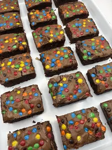 Ginger's Signature Lactation Brownie with Colorful Candy -6 Individually Sealed Baked Chocolatey Fudgy Snack for Breastfeeding