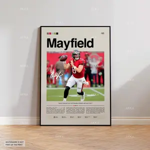 Baker Mayfield Poster, Mayfield Buccaneers Print, Framed Tampa Bay Art, Baker Mayfield Wall Decor, Tampa Bay Buccaneers Print Fan Gift