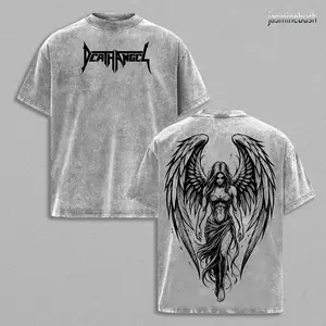 Y2K Death Angel T-Shirt Vintage Gothic Oversized Tee, Dark Fallen Angel Graphic Shirt, Streetwear Washed Retro Top, Gothic Punk Emo Grunge Outfit for Men Women