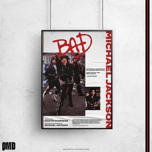 Unframe Michael Jackson Bad Album Original Poster Art Print