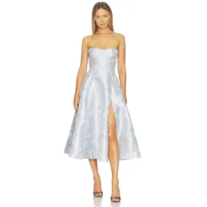 V. Chapman Vanessa Dress in Icelandic Blue Baroque Floral