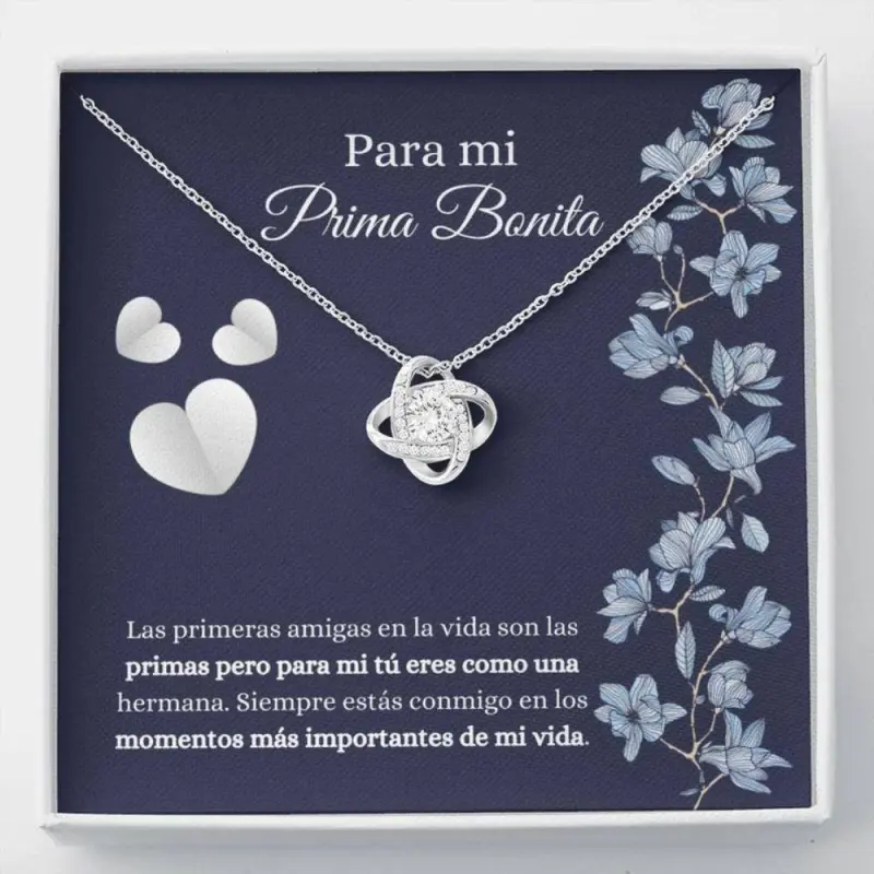 Cousin Necklace, Sweet Prima Necklace – Best Latina Cousin Necklace – Prima Cumpleanos – Sentimental Gifts