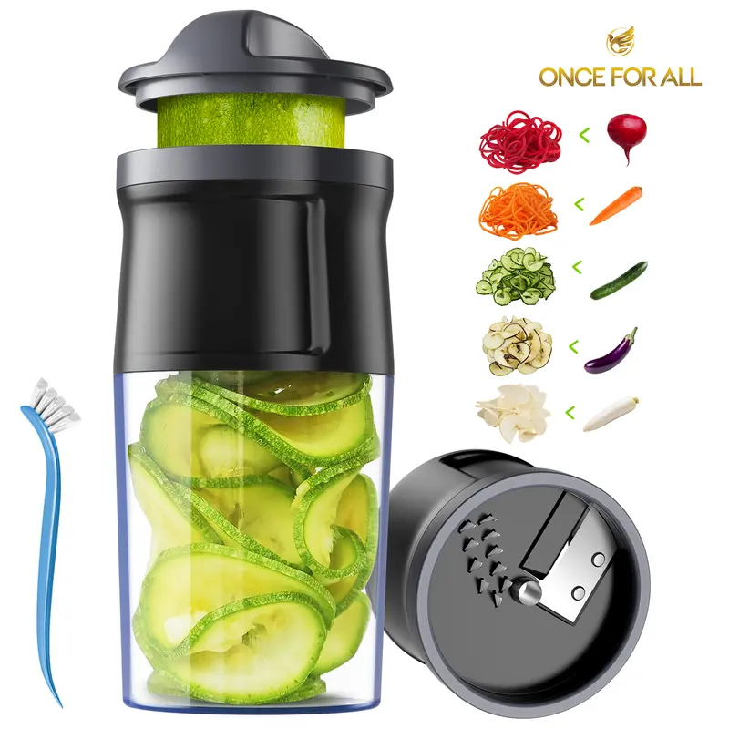 【ONCE FOR ALL】Multifunctional Vegetable Slicer & Shredder veggiesnacks,Adjustable Modes, Easy to Disassemble and Clean. Multi-Functional Rotary Cheese Vegetable Cutter Set, Kitchen, Utensils, Detachable, Vegetable Cutting Slicer, Kitchenware