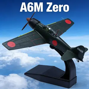 1:72 Scale Japanese A6M Zero Fighter Attack Plane Model Diecast Military Airplane Models Green