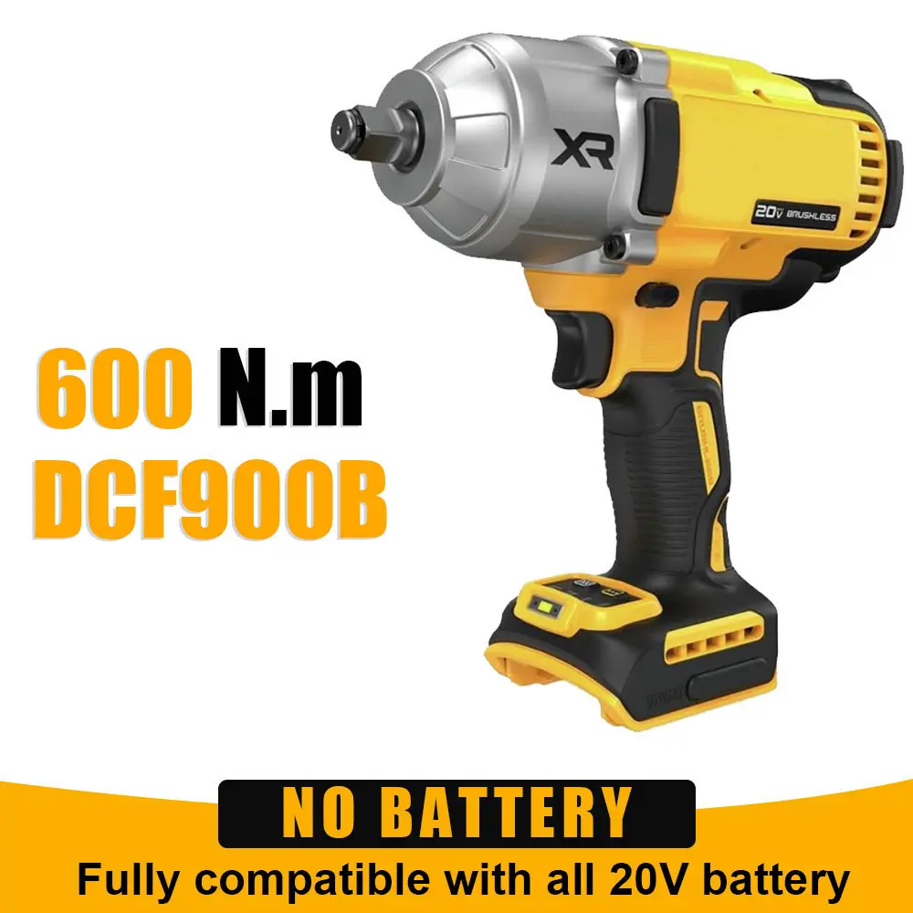 20V Cordless Brushless Impact Wrench 1/2" Drive | 600Nm High Torque | Bare Tool for Electrician, DIY & Maintenance