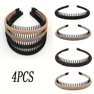 4pcs Hairbands for Women Non - Slip Zig Zag, Adjustable Teeth Com