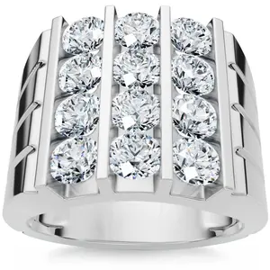 2 1/2Ct Diamond Ring Men's Anniversary Wedding Band Gold Lab Grown