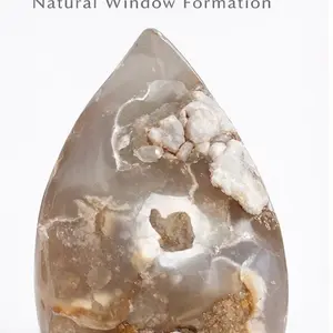 Open Portal Flower Agate Flame Natural Window Formation Collector Piece Madagascar Sourced Chalcedony Agate with Internal Mineral Formations crystal for home crystal stone crystalscarving energy protection
