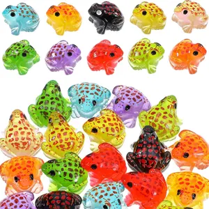 20 count Mini  Frogs, Glow in The Dark Miniature  Frog Figurines 10 Colors for Terrarium Moss Landscape Garden DIY Craft Decor