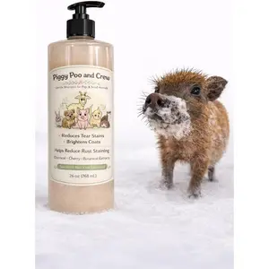 Piggy Poo and Crew Brightening Pet Shampoo Oatmeal Cherry Scented No Bleach Peroxide or Alcohol Gentle pH-Balanced Formula for Pigs and Small Animals