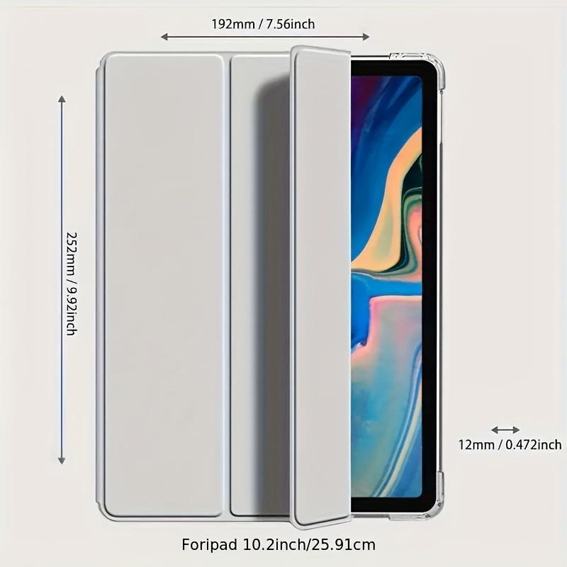 Solid color iPad tri-fold high-transparency integrated pen slot protective case, suitable for Samsung tablets, iPad mini, iPad Air, iPad Pro/iPad 10th generation, 11th generation and other series of iPad foldable protective cases