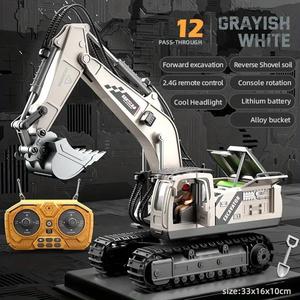 RC Excavator,Remote Control Engineering Vehicle,City Unit Engineering 6/12-Channel Remote Control Excavator Toycar,2.4GHz Construction Vehicle with Metal Shovel for Kids Aged 3+ STEM Approved Educational Gift