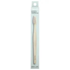 Davids Premium Bamboo Toothbrush,  Soft, Adult, 1 Toothbrush