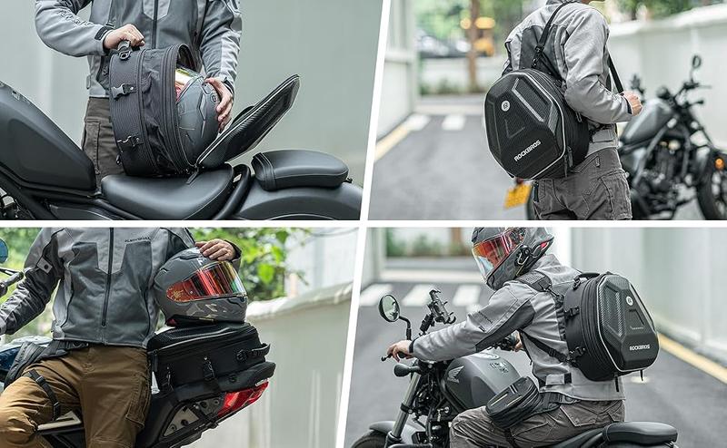 ROCKBROS 35L Hard Shell Motorcycle Tail Bag Waterproof Expandable Durable