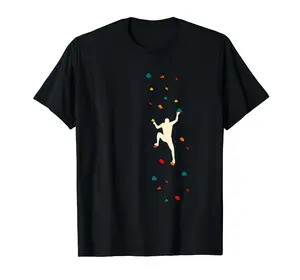 Bouldering Climber Free Climbing Small Rock Formation T-Shirt S-3XL