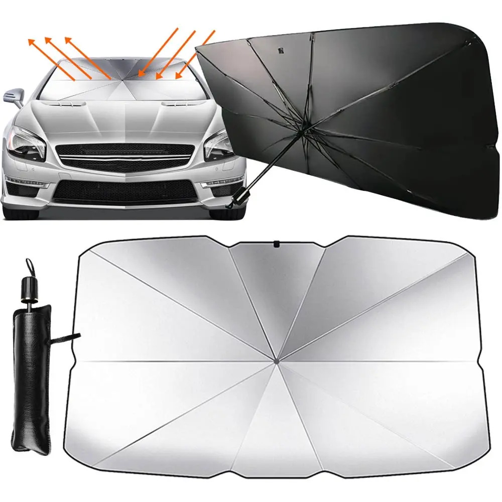 53" Car Windshield Sun Shade Foldable Umbrella Front Window Cover Visor Umbrella
