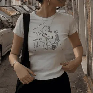 Draco's Drawing Of Harry T-Shirt Potter Y2k T-Shirt Malfoy Tee Wizard Doodle Tee Unisex Cotton Graphic Trendy Casu Sport All Fit Cotton Style