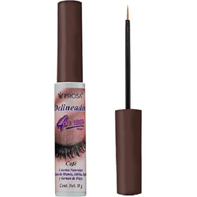 PROSA Mascara 4 en 1 - Brown Formula with Elegant Design, Includes 4 Natural Ingredients Application - Cosmetic