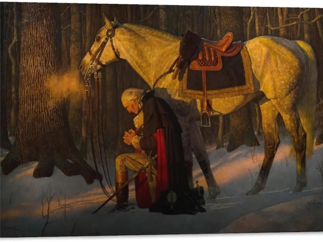 George Washington The Prayer At Valley Poster Canvas Printing Wall Art Modern Classroom Kitchen Bedroom Room Aesthetic Decoration Gift Ornaments Artistic Waterproof Posters