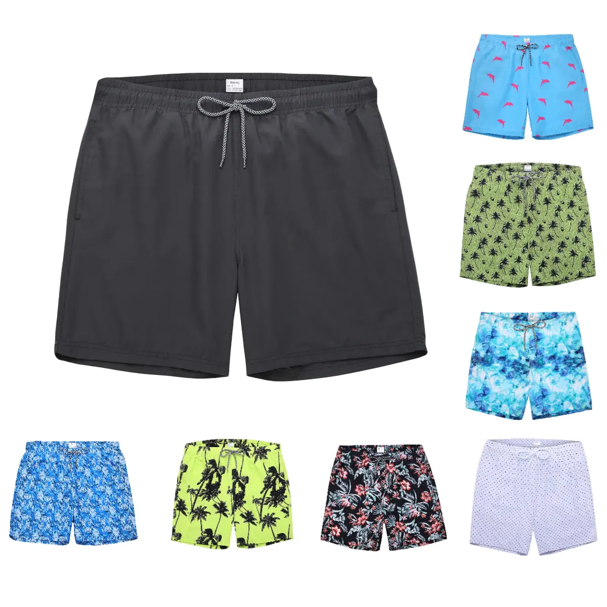Men's Hawaiian Printed Swim Trunks - Lightweight Breathable Quick-Drying Mesh Lining, Mesh Cooling, 5-10 Min Dry, Beach Ready, Flexible Fit for Runs, Beach Vibe Sports Shorts with Pockets