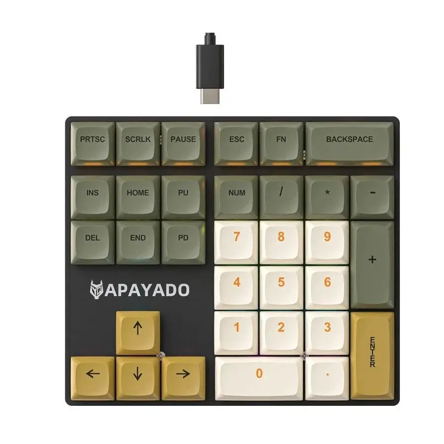 Apayado Original K33 Mini Numeric Keyboard, Numeric Keypad, 33 Keys Axis Mechanical Shaft RGB Backlit Pbt Keycaps, Financial Accounting Finance Specialized