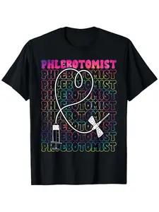 Phlebotomist Heart Tie Dye Phlebotomy Technician Tech Nurse T-Shirt Moisture Wicking, Casual Summer Tee