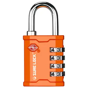 SURE LOCK TSA  006Accepted Heavy Duty Big Combination Luggage Padlock for Gun Cases, Transporting Equipment Cases in Trade Show, Music and Medical Industries