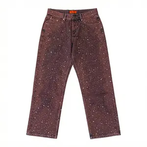Purple Rhinestone Denim Jeans