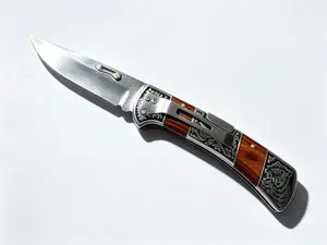 Outdoor folding knife, easy to carry, wooden handle, camping, barbecue, hiking, holiday gift, Pocket Knives To Carry, Knives To Carry