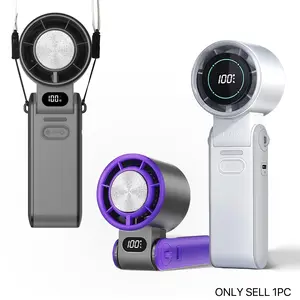 Portable Handheld Fan, 3600mAh Rechargeable Mini Fan with LED Display, Multifunctional Smart Control Fan for Travel, Outdoor, Exercise, Work, Home