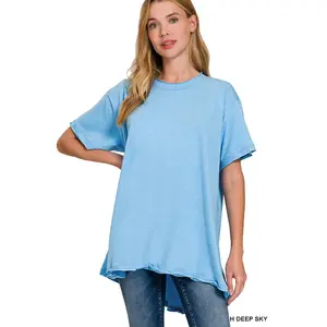 Zenana Cotton Drop Shoulder Oversized Top