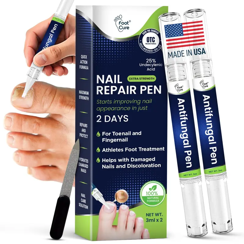 Foot Cure Toenail Fungus Treatment Extra Strength – Antifungal Nail Repair Pen for Toenails & Fingernails – Supports Healthy Nail Growth, Softens Damaged & Ingrown Nails Manicure