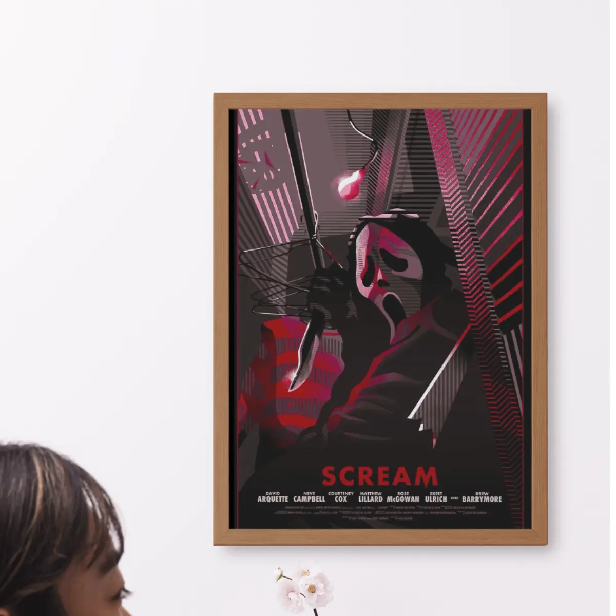 Vintage Masked Horror Poster, Retro Slasher Wall Art, Dark Gothic Horror Print, Halloween Home Decor