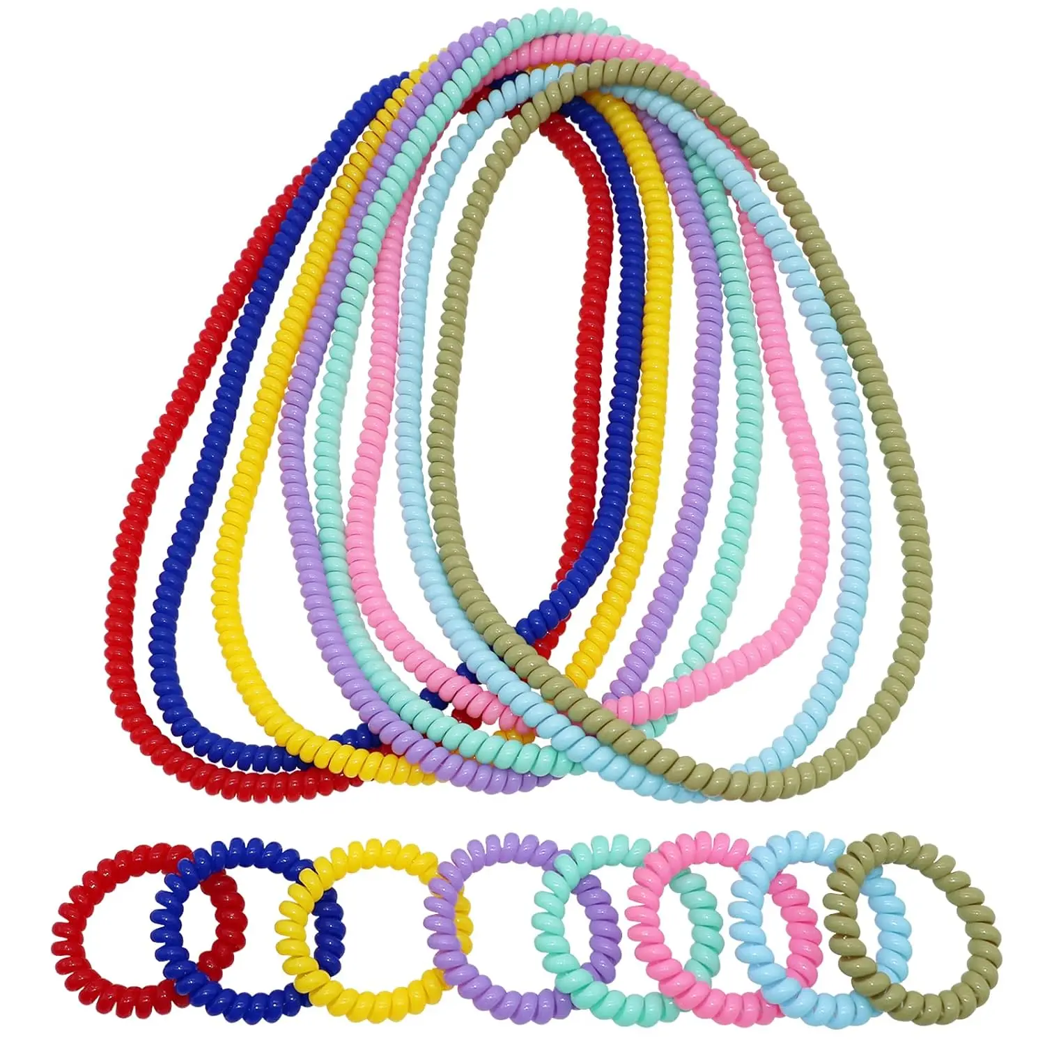 X-NKL07 Stretchy Coil Chew Necklaces and Bracelets for Sensory Kids, 16 Pack Teething Bracelets Necklace for Boys and Girls with Autism ADHD SPD, Fidget Toys for Autistic Children Reduce Biting and Anxiety