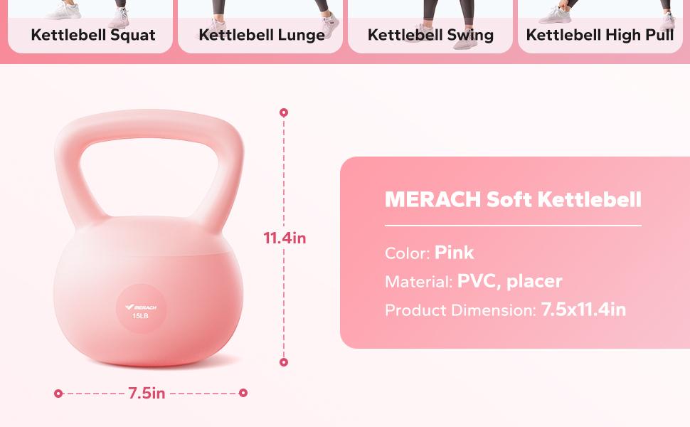 Merach Soft Kettlebell with Handle for Weightlifting Conditioning Strength and Core Training, Weightlifting Kettlebell for Home Gym, Fitness Equipment