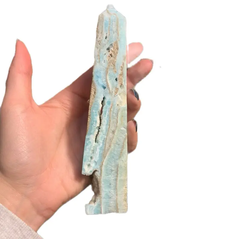 Carribean Calcite Natural Blue Crystal Healing Stone for Home Decor and Energy Enhancement