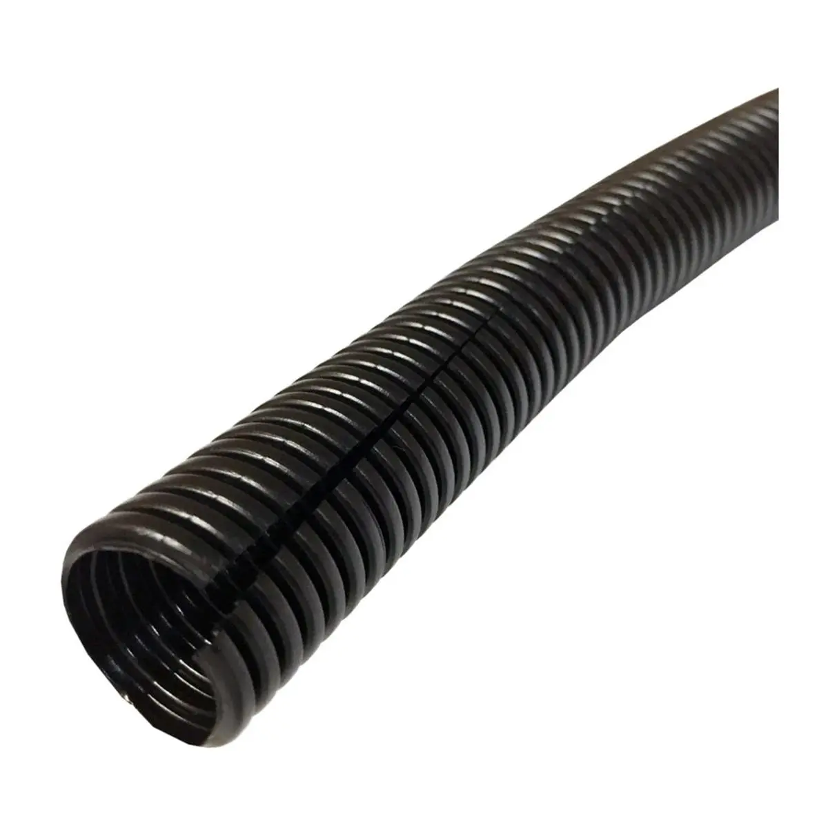 212 MAIN Split Wire Loom Cable - Flexible Colored Corrugated Polyethylene, 2 in Nominal Size, 100 ft Length, Black Split Tube for Electronic Wire Protection