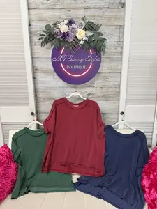 Curvy Raised Rib cuff sleeve edge top Zenana