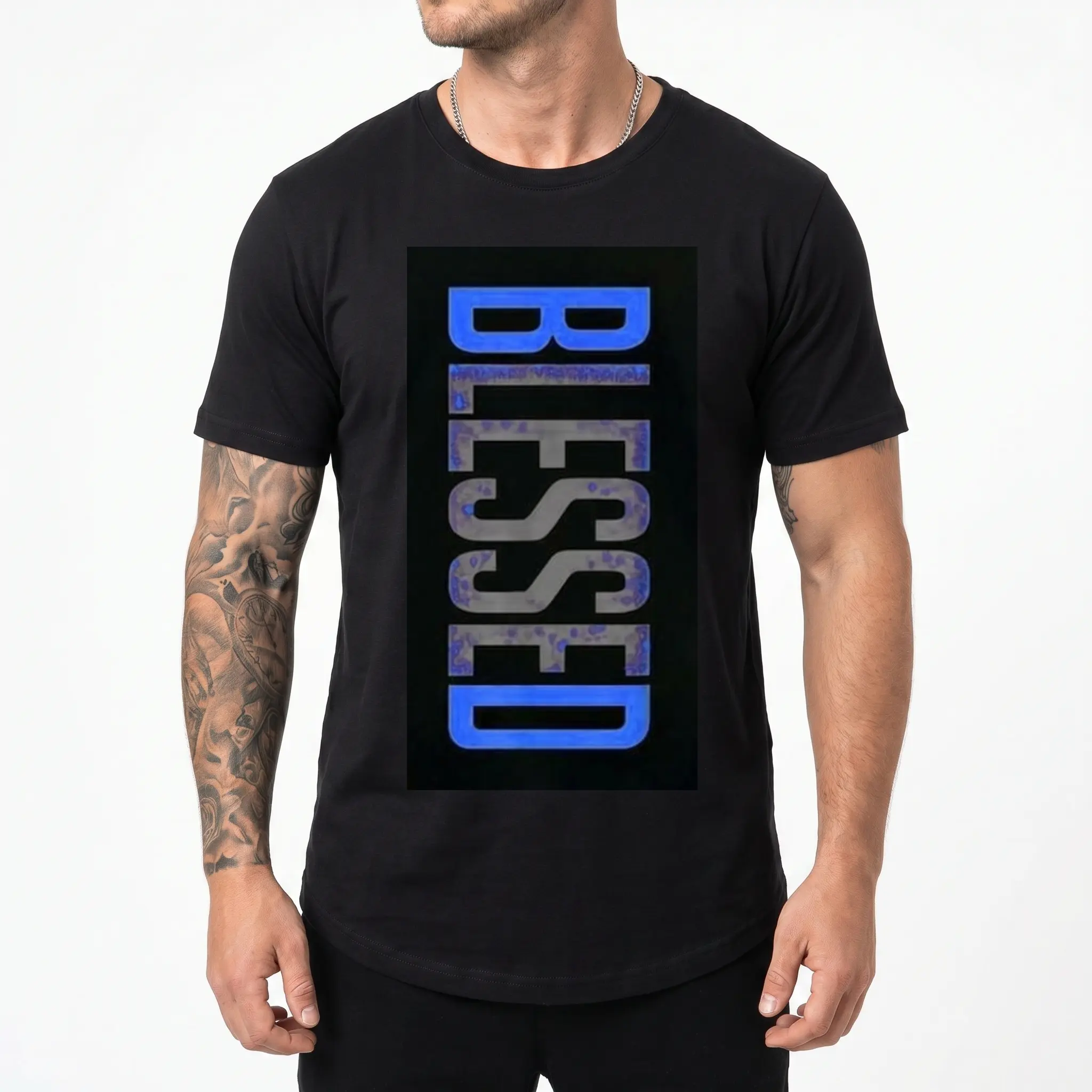 Men's T-Shirt - Geometric-Pattern, Smooth Cotton Knit Fabric, Medium Stretch, Short Sleeve Tee for Leisure & Everyday Wear, Breathable Comfort Fit, Machine Washable, Photorealistic Digital Prints, Ultra-Soft Premium Drape Fabric
