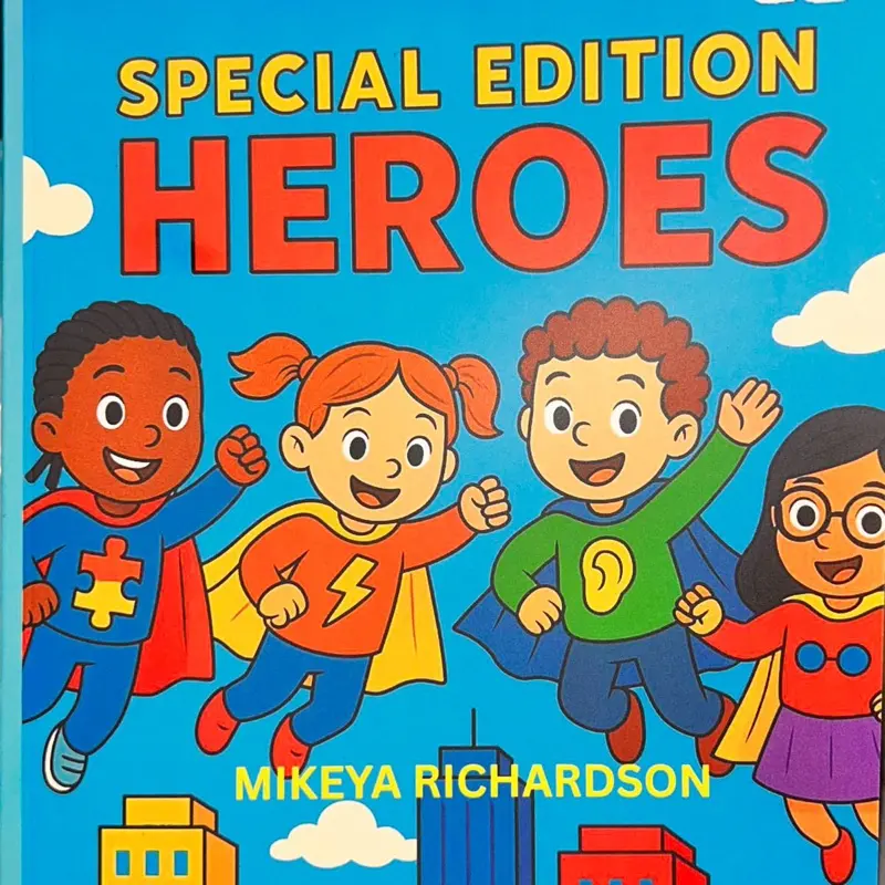 Special Edition Heroes Children's Book by Mikeya Richardson - Fun Superhero Tales for Kids who are seen differently.