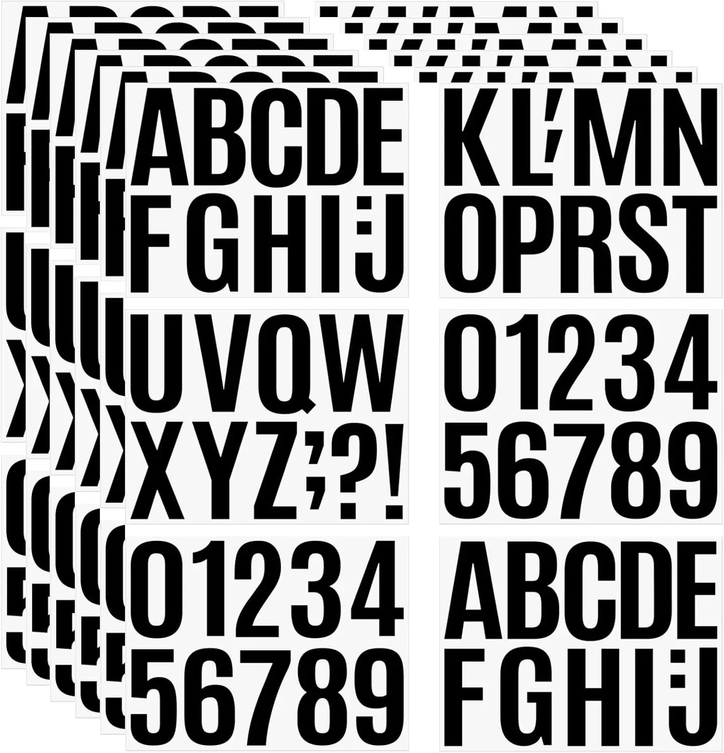 258 count  4-Inch Self-Adhesive Vinyl Stickers - Black Alphabet & Numbers for Mailboxes, Signs, Windows, Doors, , , Business, and Lockers