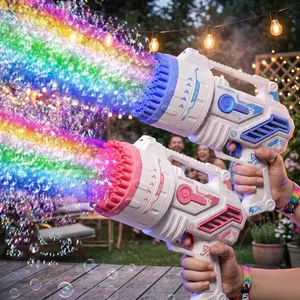 69-hole rainbow bubble gun, newly upgraded set, essential for summer parties, festival atmosphere gift, home party atmosphere creator, children's day gift, come with a complete set of accessories, rechargeable charger