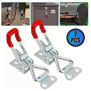 2-Piece Set Stainless Steel Quick-Release Buckle Locking System, Adjustable Clamp Lock Hook Fastener, Suitable for Various Boxes