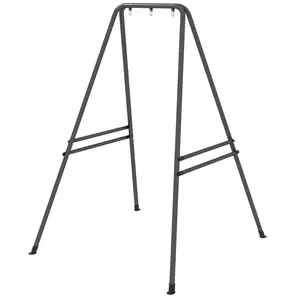 Outsunny Heavy-Duty Steel Pipe A-Frame Hammock Stand, A-Shape Frame for Hammock Swing and Egg Chair, Indoor & Outdoor Use, Easy Setup, Black Outdoor Furniture