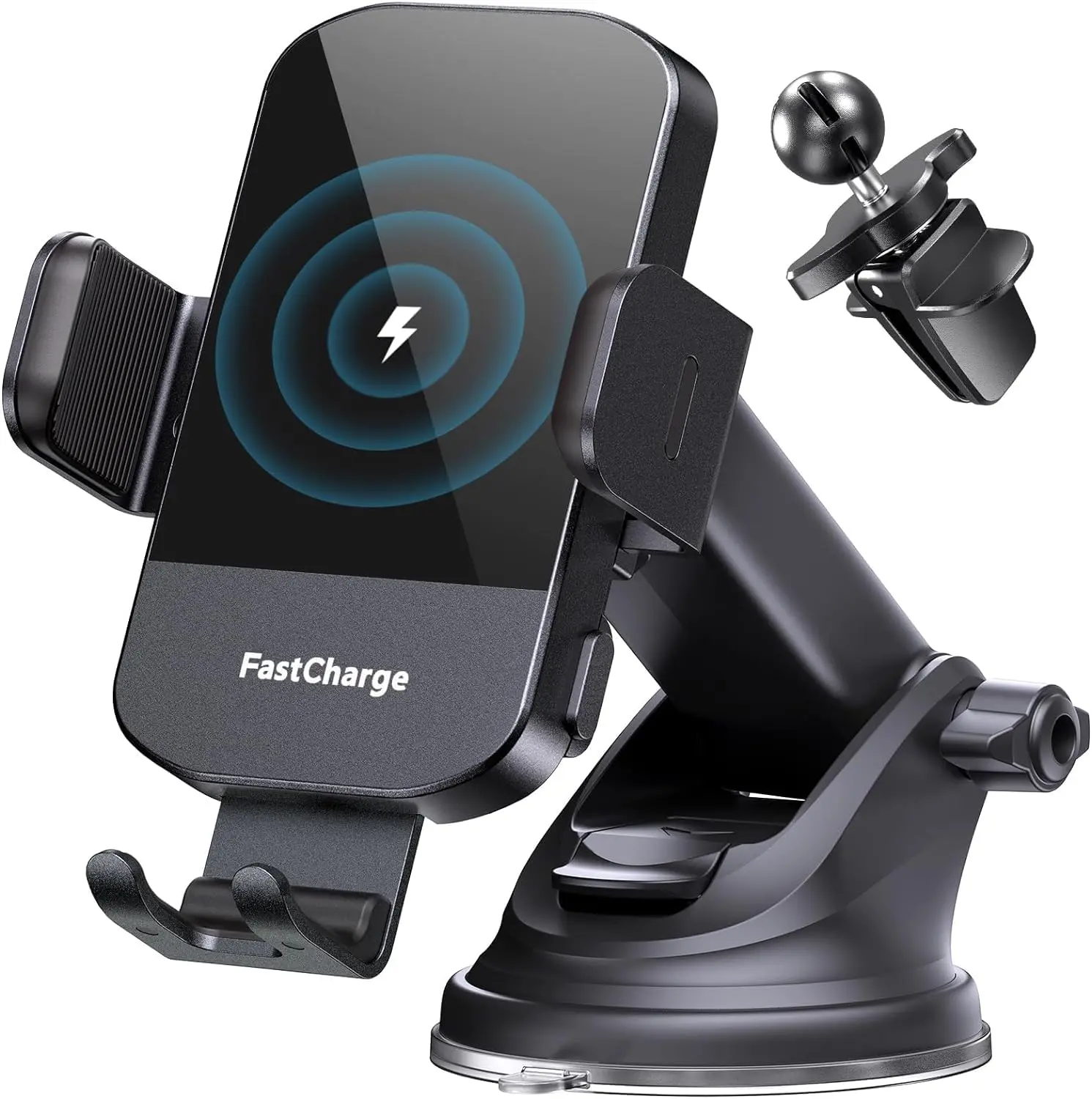 Wireless Car Charger, 15W Fast Charging Auto Clamping Car Charger Phone Mount Phone Holder