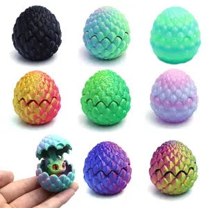 Mini 3D-Printed Dragon Egg Toy — An Easter Surprise Egg Containing a Baby Dragon; Serves as a Stress-Relieving Fidget Toy, a Great Birthday Gift for Teens, and a Desktop Companion Ornament. A Delightful Surprise Gift for Boys and Girls (Random Color).