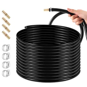 ⅜ inch Self Sinking Aeration Hose,100 Feet Pond Aerator Hose Kit with 4 Copper Menders and 8 Stainless Steel Use for Aquaculture,Garden and Lake Aeration of Aeration and Water Re-circulatio