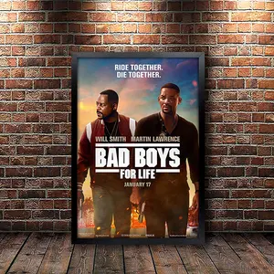 Bad Boys for Life Full Size Movie Poster for Home Theater Wall Decor, Unframed Action Film Art Print