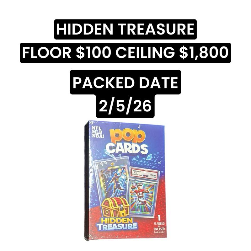 1x POP CARDS HIDDEN TREASURE Multi Sport Box Floor $100 Ceiling $1,800